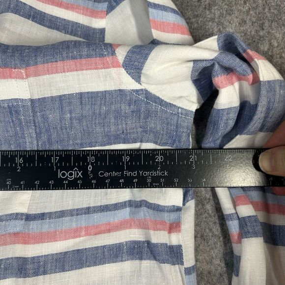 Joules Tunic Top Womens 8 Jeanne Striped Button Down Linen Lightweight Shirt - Picture 8 of 8